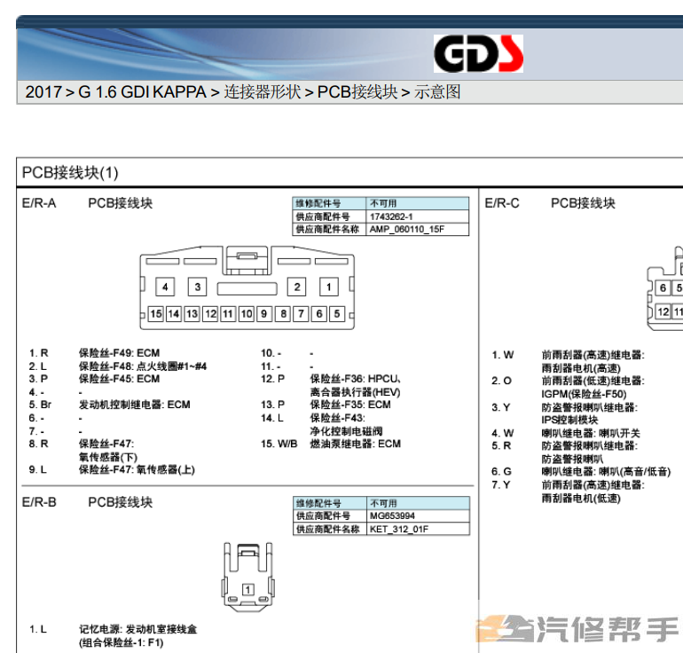 2017年款起亞極睿（Niro）G1.6混動(dòng)維修電路圖資料下載(圖2)