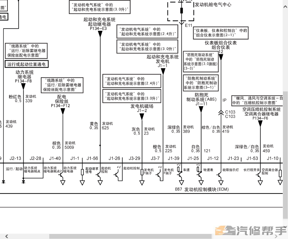 2011年款別克君越原廠維修手冊電路圖線路圖資料下載正時針腳定義