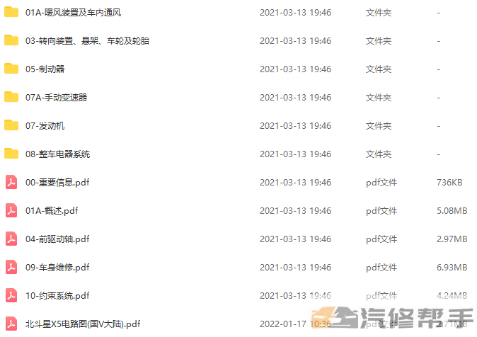 2013年款昌河鈴木北斗星X5維修手冊電路圖線路圖資料下載