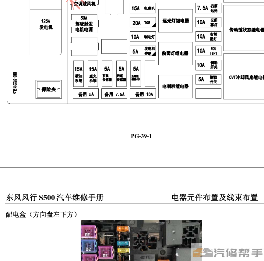 2015年款東風(fēng)風(fēng)行S500電路圖線路圖資料下載