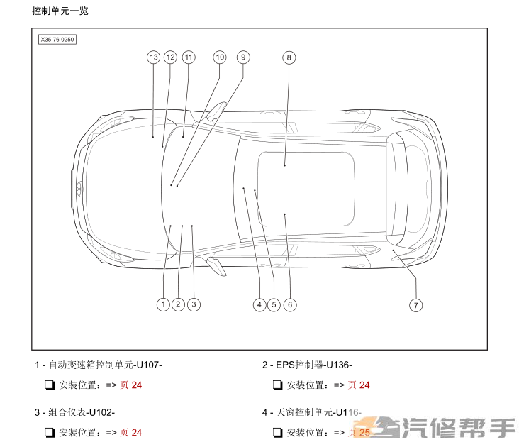 2016年款北汽紳寶X35全車電路圖線路圖資料下載