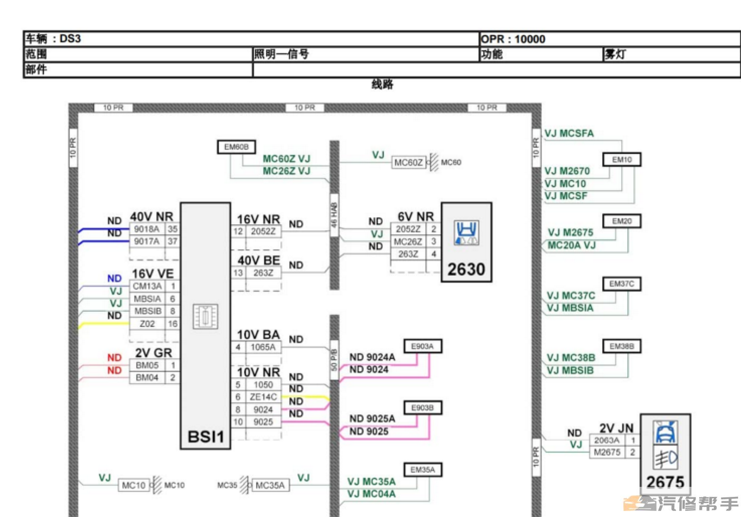 2013年款雪鐵龍DS3原廠維修手冊電路圖線路圖資料下載