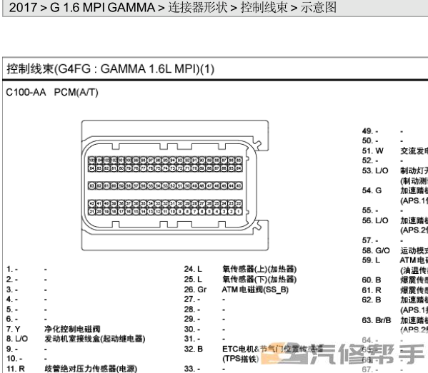 2017年款起亞K3 1.6L原廠電路圖線路圖資料下載