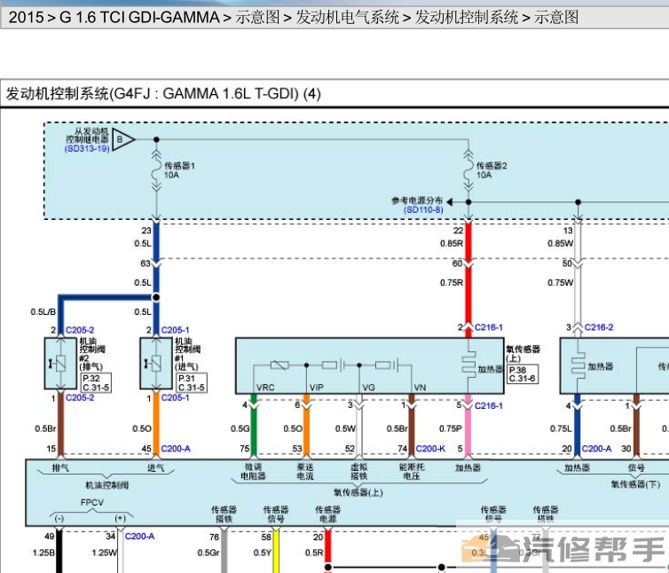 2015年款起亞K4 1.6T電路圖線(xiàn)路圖資料下載