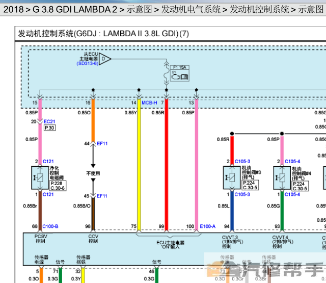 2018年款起亞K9(KH)G3.8 維修電路圖線路圖資料下載