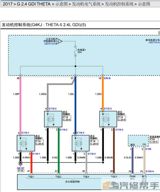 2017年款KX7 2.4L 原廠維修電路圖線路圖資料下載