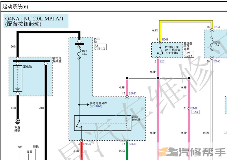 2015年款北京現(xiàn)代ix25 2.0電路圖線路圖資料下載