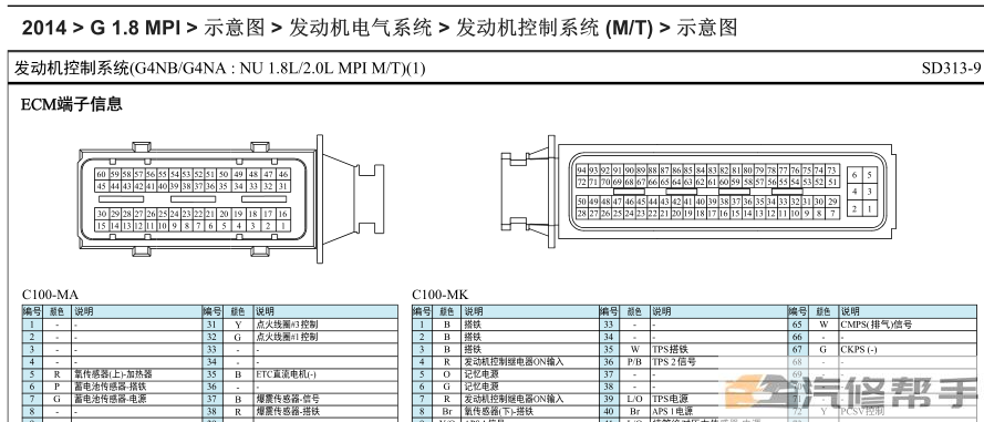 2014年款現(xiàn)代名圖1.8L原廠(chǎng)電路圖線(xiàn)路圖資料下載