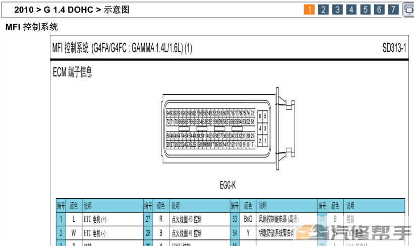 2010年款北京現(xiàn)代瑞納 1.4 DOHC原廠電路圖線路圖資料下載