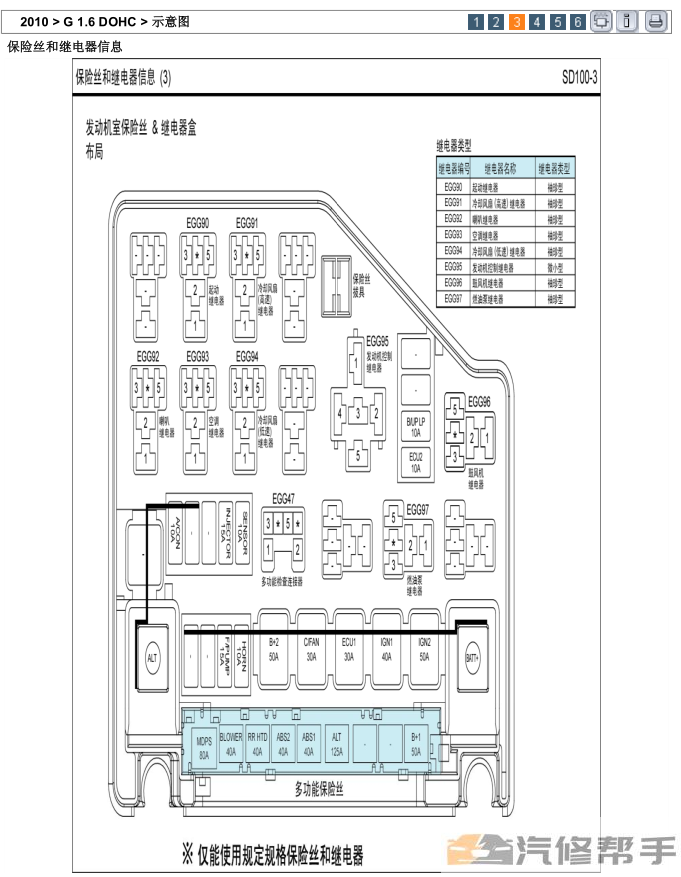 2010年款北京現(xiàn)代瑞納 1.6DOHC原廠電路圖線路圖資料下載