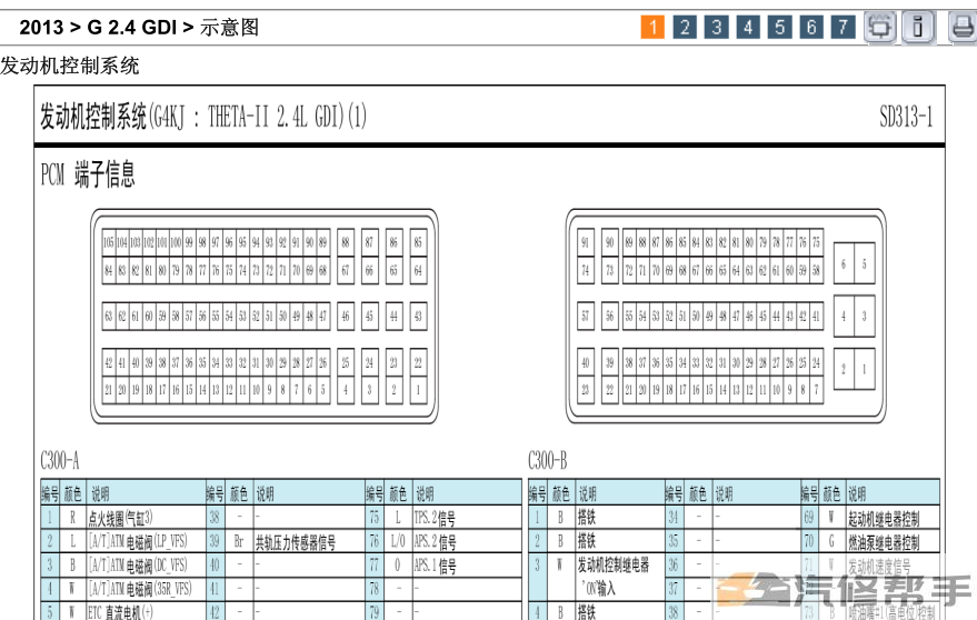 2013年款北京現(xiàn)代勝達(dá)2.4L原廠電路圖線路圖資料下載