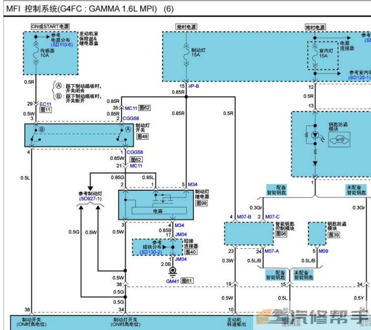 2016年款現(xiàn)代悅動(dòng)1.6L原廠電路圖線路圖資料下載