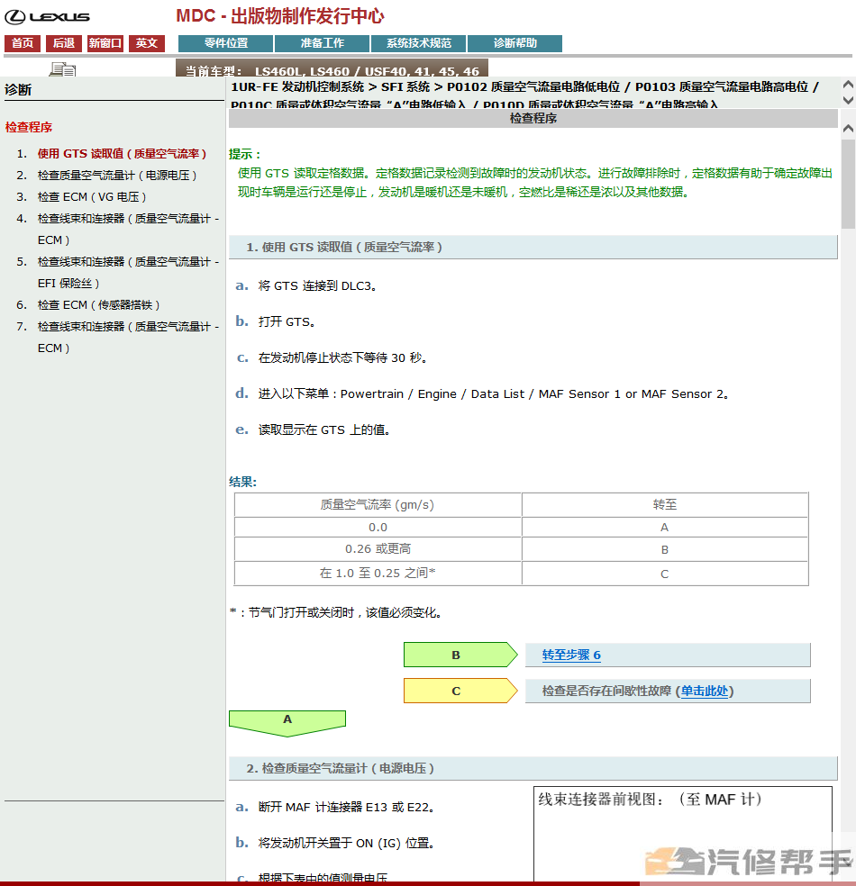 2012-2014年款雷克薩斯LS460 LS460L原廠維修手冊電路圖線路資料下載