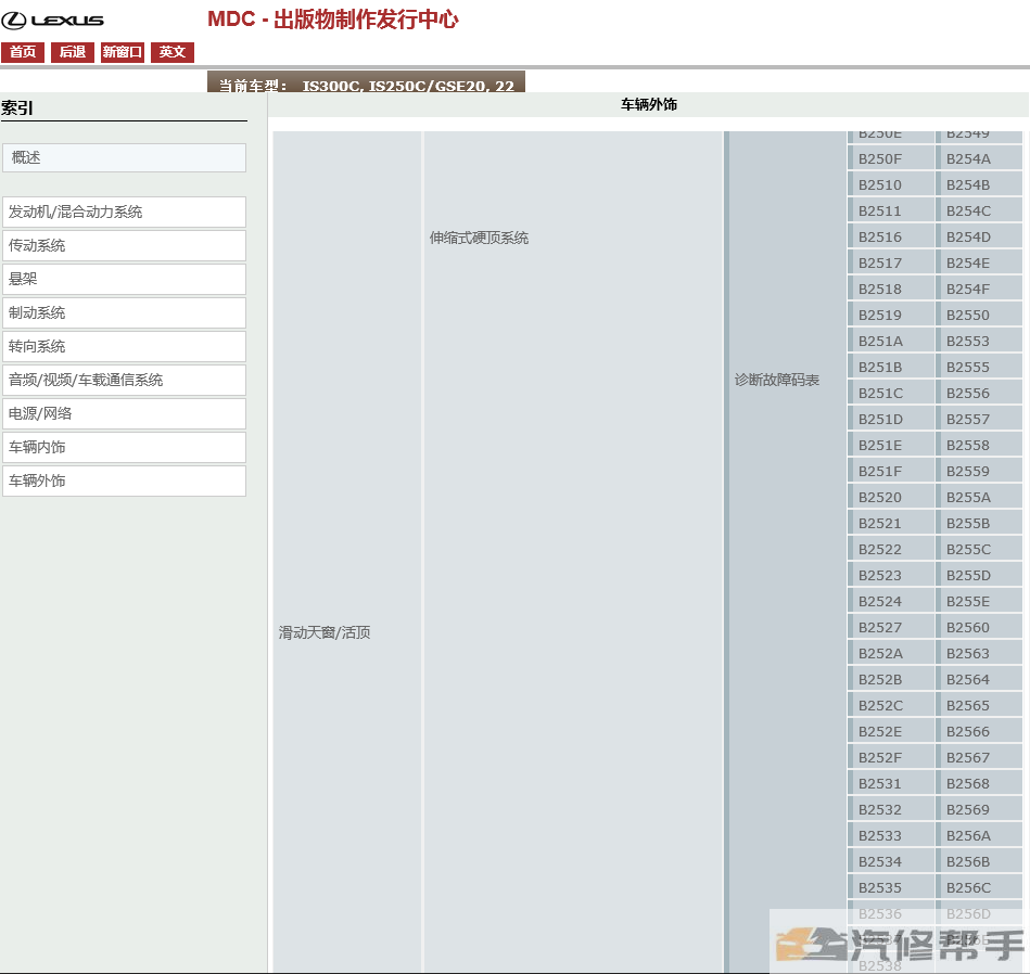 2009-2010年款雷克薩斯is250c is300c原廠維修手冊電路圖資料敞篷版