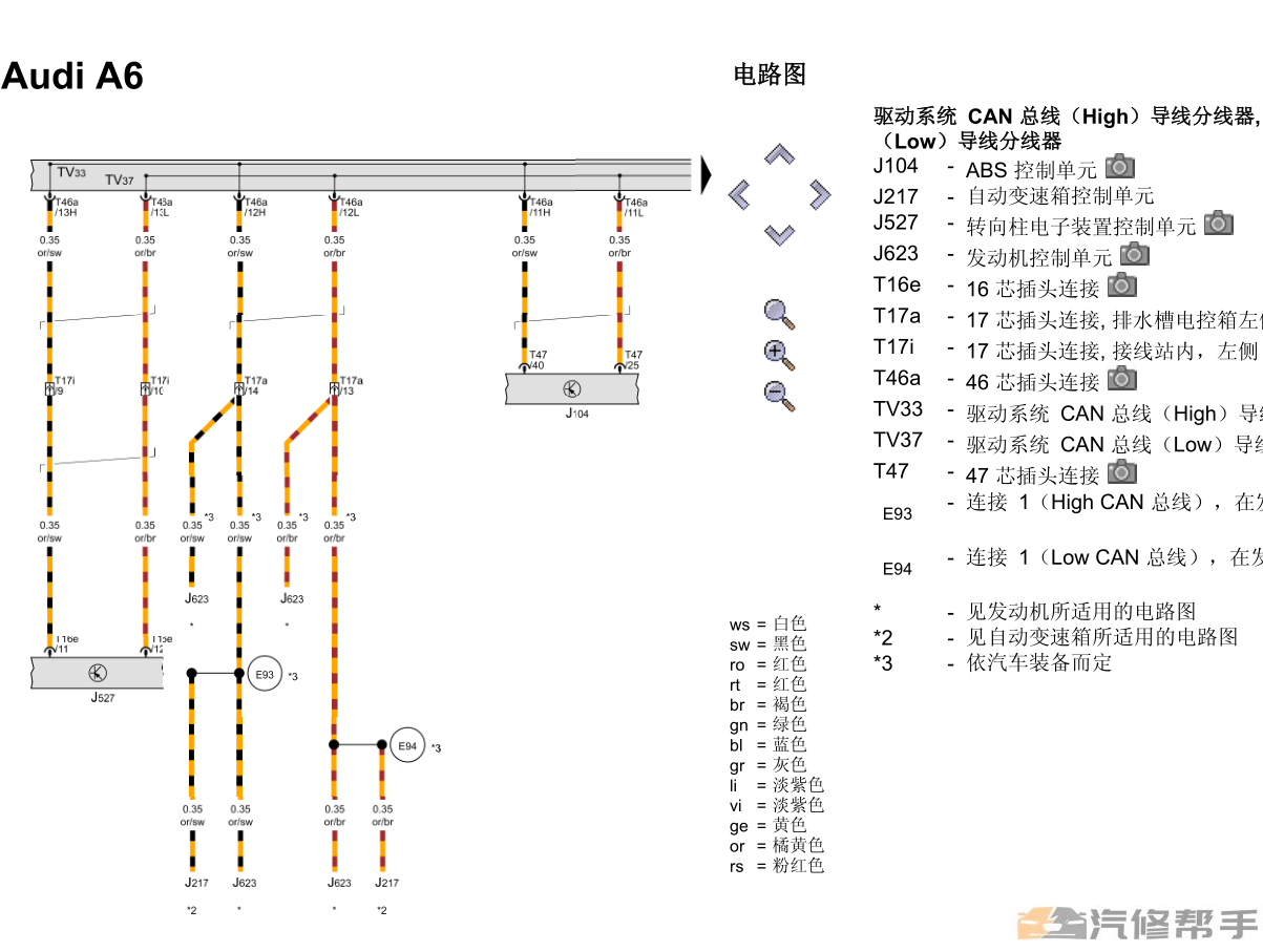 2012-2015年款奧迪A6L（C7）原廠維修手冊電路圖線路圖接線圖資料下載