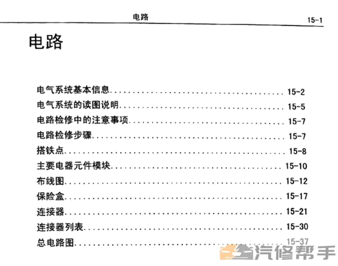 2009年哈弗M1維修手冊(cè)電路圖線路圖資料下載