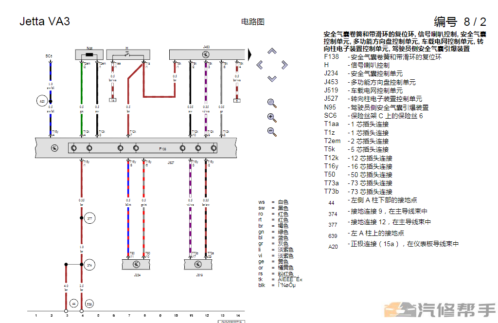 2019年款大眾捷達(dá)VA3維修手冊(cè)電路圖線路圖資料下載