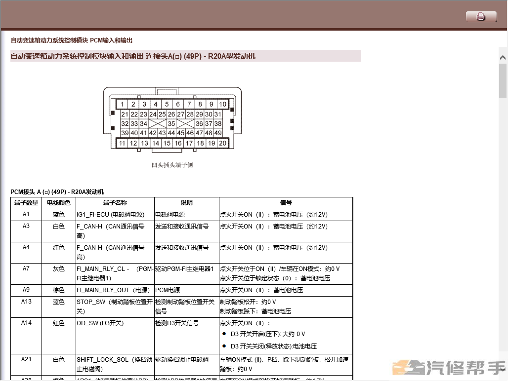 2012年本田CRV原廠維修手冊軟件版大修拆裝資料下載