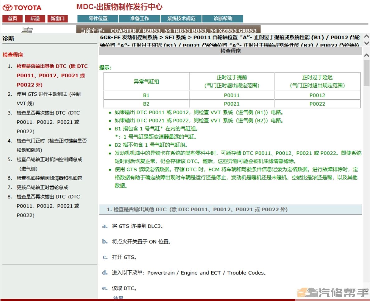 2007-2018年豐田考斯特柯斯達(dá)原廠維修手冊(cè)電路圖資料下載