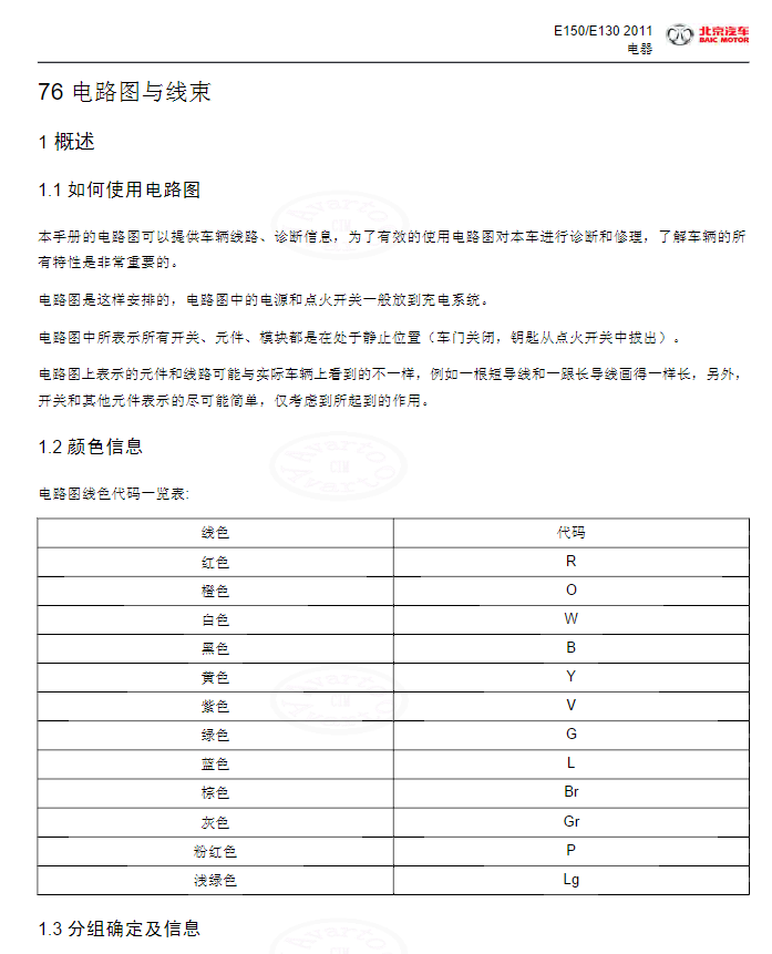 北汽E150維修電路圖資料,北汽e130維修電路圖資料