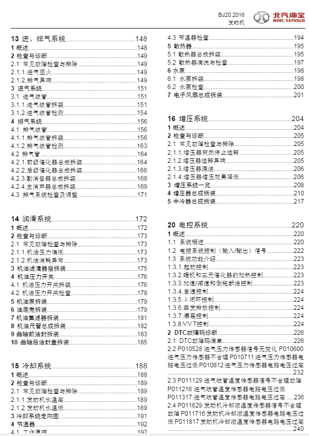 2016年款北汽BJ20維修手冊(cè)